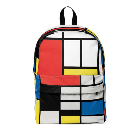 Tribute to Mondrian Art Backpack - Women Backpack Men Backpack - Composition Backpack Geometry Colorfull backpack