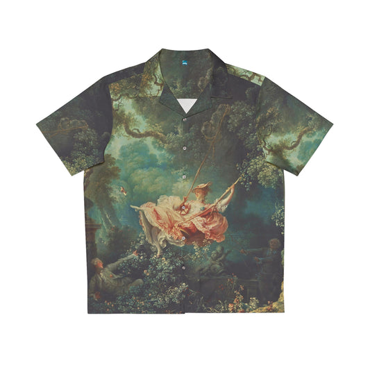 Fragonard short sleeve shirt - The Swing Collared button down art shirt Men - Hawaiian Shirt- Roccoco art shirt aesthetic- Hipster shirt