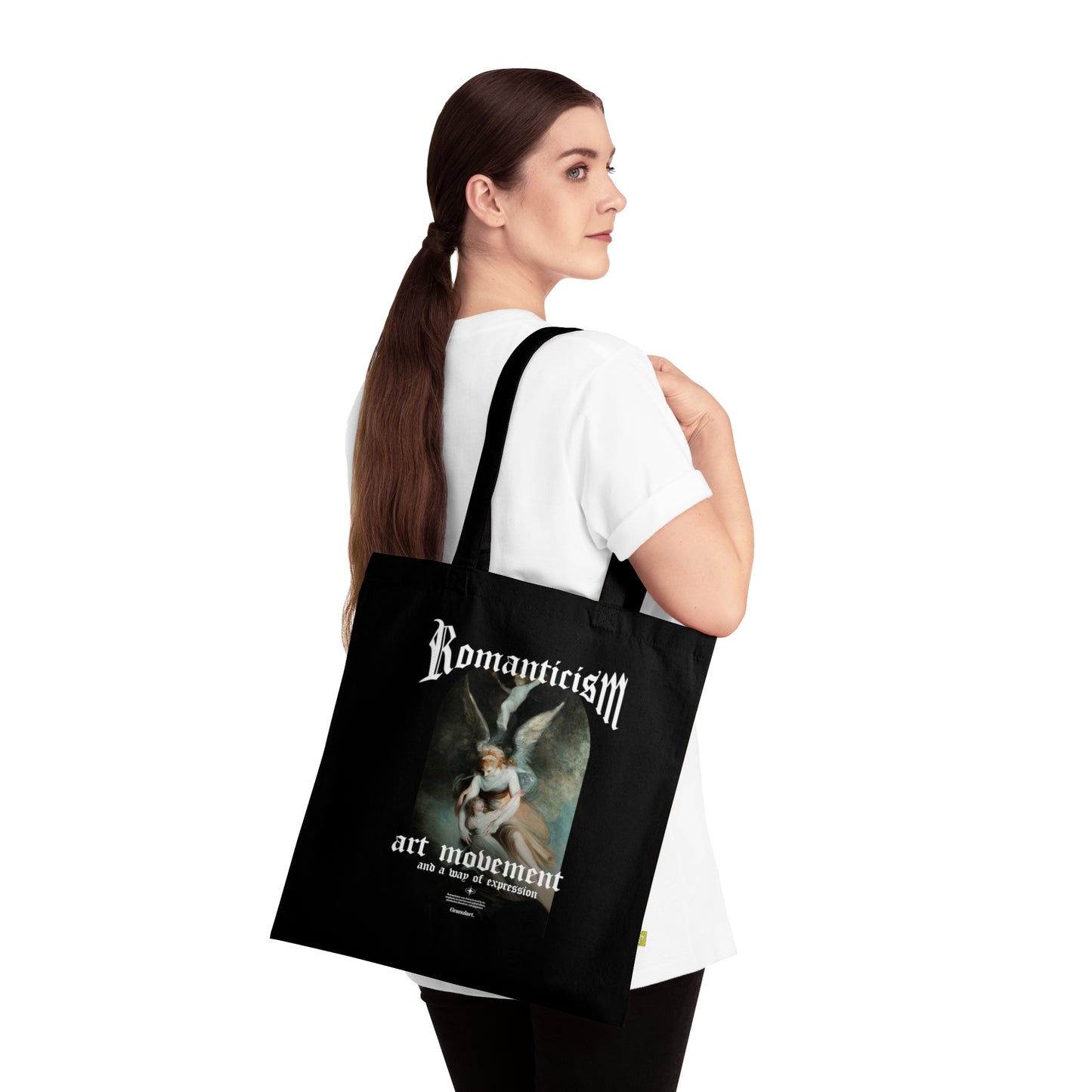 Romanticism Tote bag - Art movement Organic Cotton black tote bag - Aesthetic vintage bag