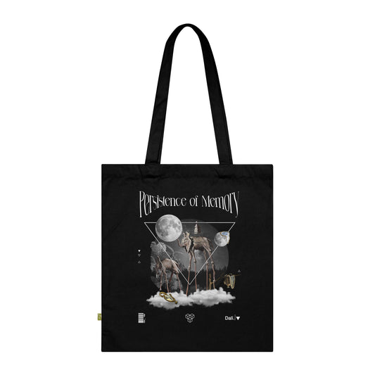 Persistence of Memory Tote bag - Tribute to Dali Art movement Organic Cotton black tote bag - Aesthetic vintage bag