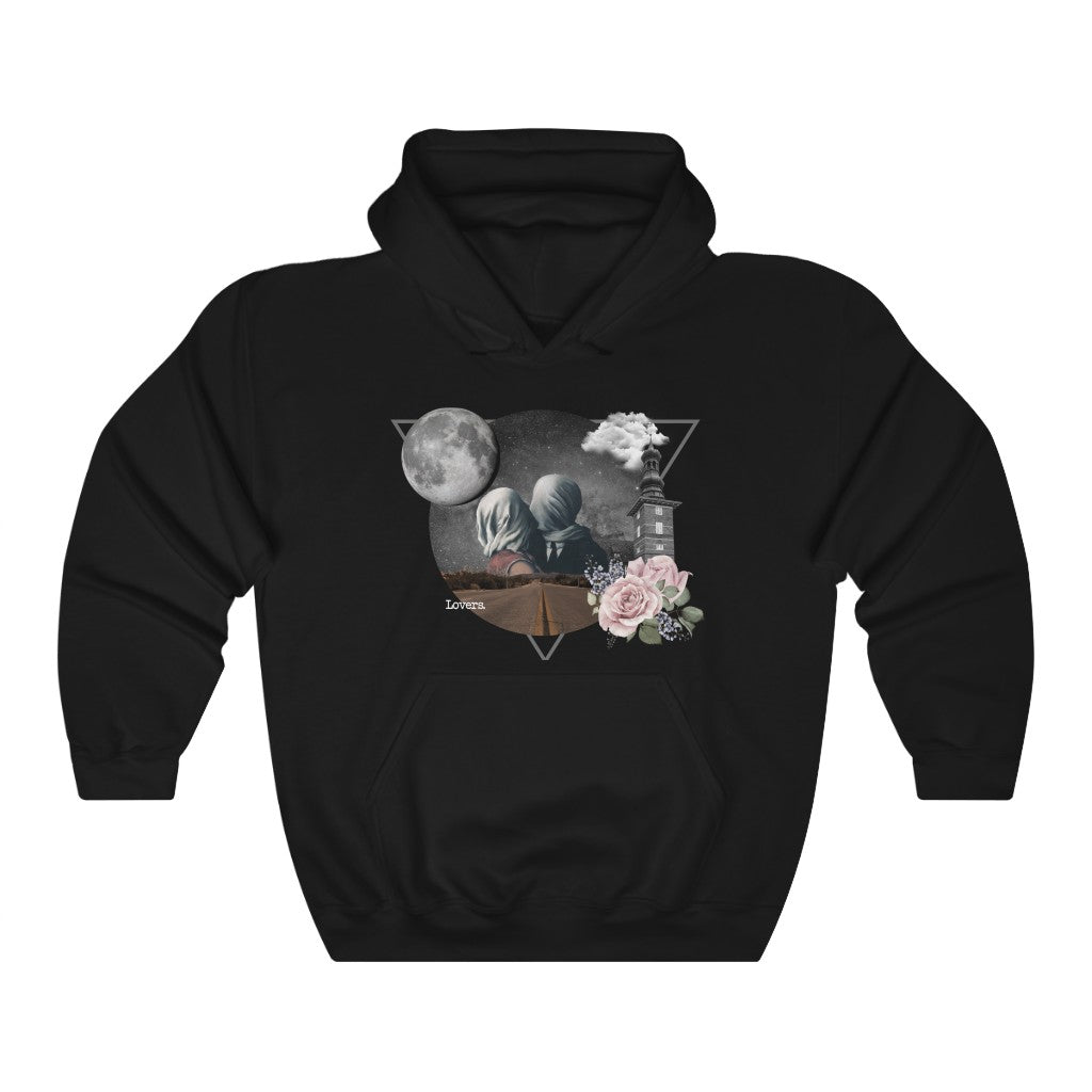 Magritte Hoodie - The lovers & Moon