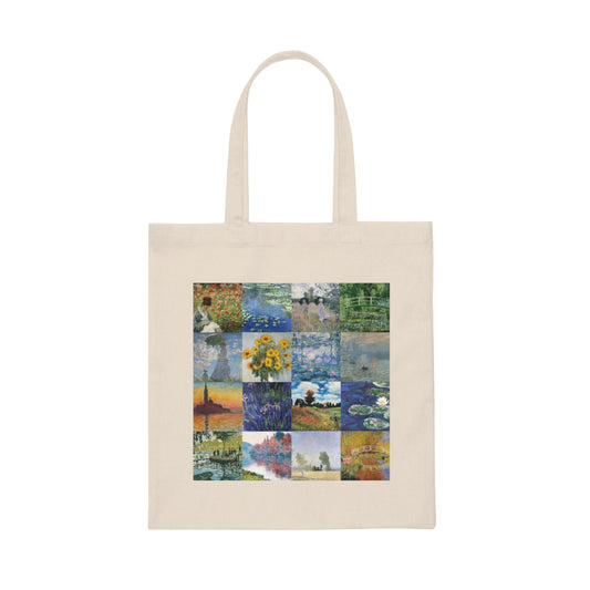 Claude Monet inspired Tote Bag - Impressionism art movement Shoulder Bag Monet tribute Tumblr tote bag