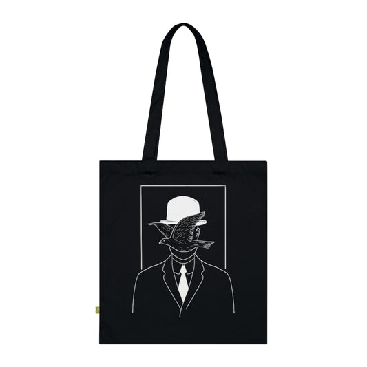 Magritte One line black tote bag