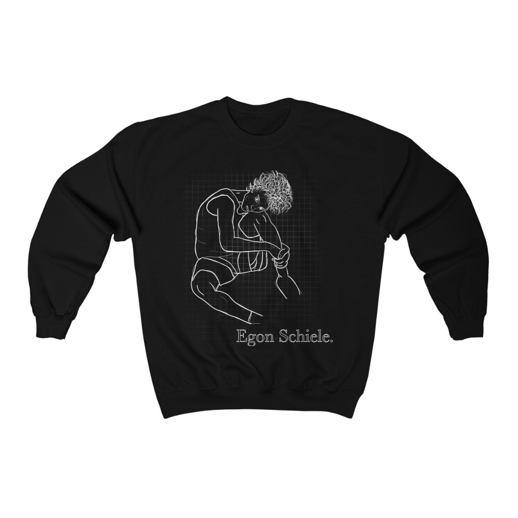 Egon Schiele Sweatshirt - One line abstract Schiele hoodie illustration Unisex - %100 Cotton High Quality