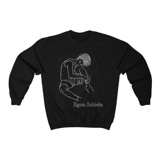 Egon Schiele Sweatshirt - One line abstract Schiele hoodie illustration Unisex - %100 Cotton High Quality