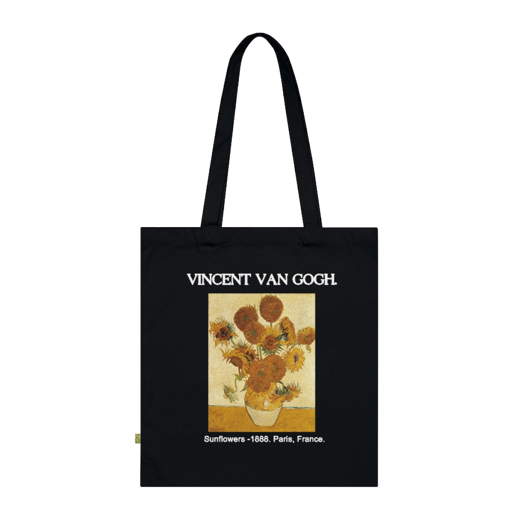 Van Gogh Sunflowers - Black Tote bag